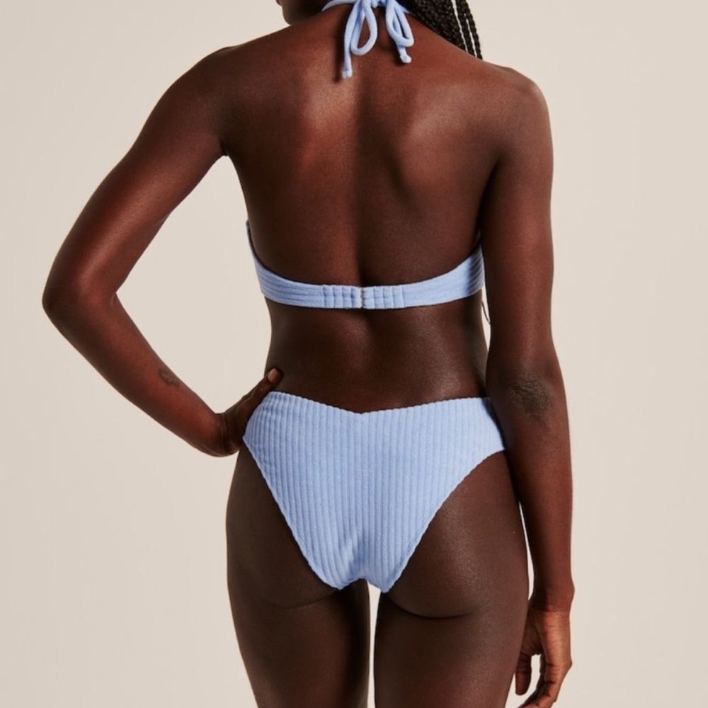 NWT Abercrombie & Fitch Bikini Terry Upside Down Halter High-Leg Cheeky- Medium - Picture 5 of 12